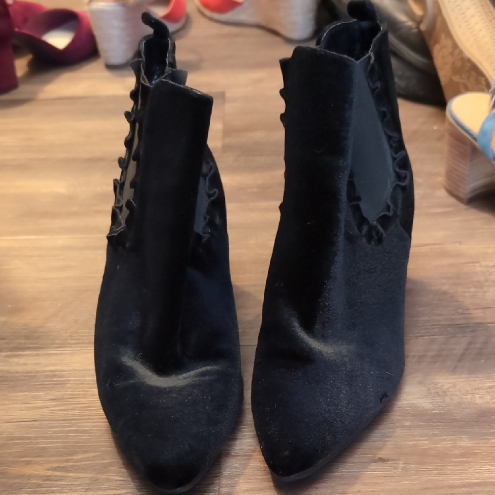 14th & Union Black Velvet Ankle Booties
